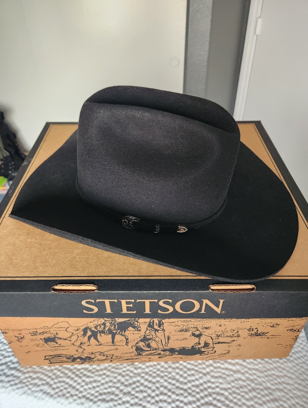 Stetson Black Corral Cowboy Hat 7 1/2